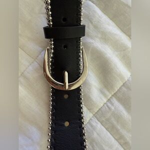 Black belt with silver hardware XS